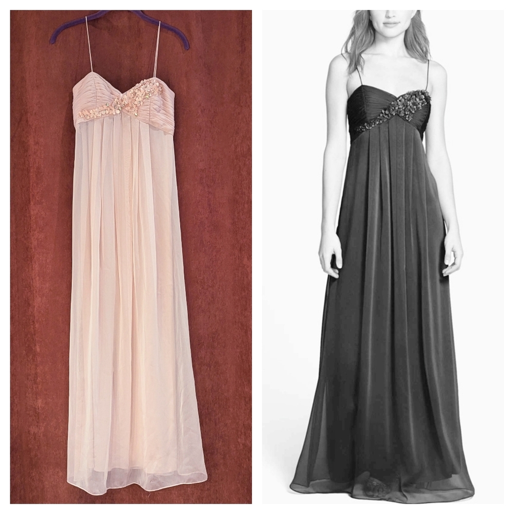Adrianna Papell Floral Applique Chiffon Dress